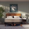 Cama Europea Flex Base Dividida 2 Plazas Seaqual + Respaldo Gris