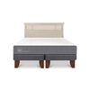 Cama Europea CIC Base Dividida 2 Plazas Smart + Respaldo Dublin Alpino