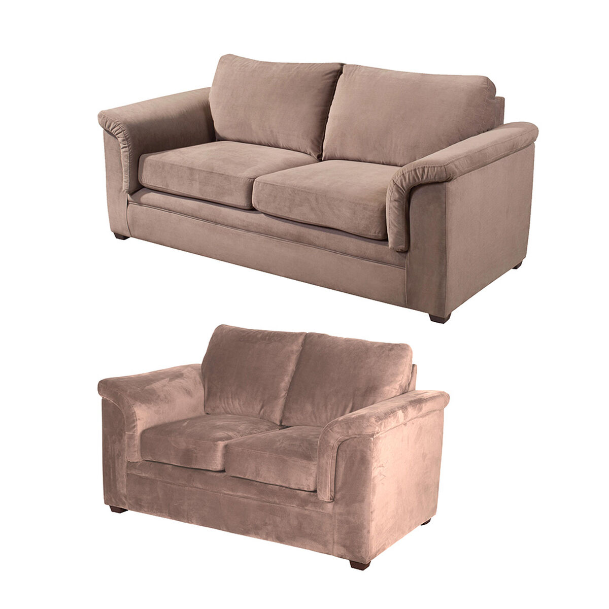 Juego de Living Latam Home Ancona 3 Cuerpos + Sofá 2 Cuerpos Beige