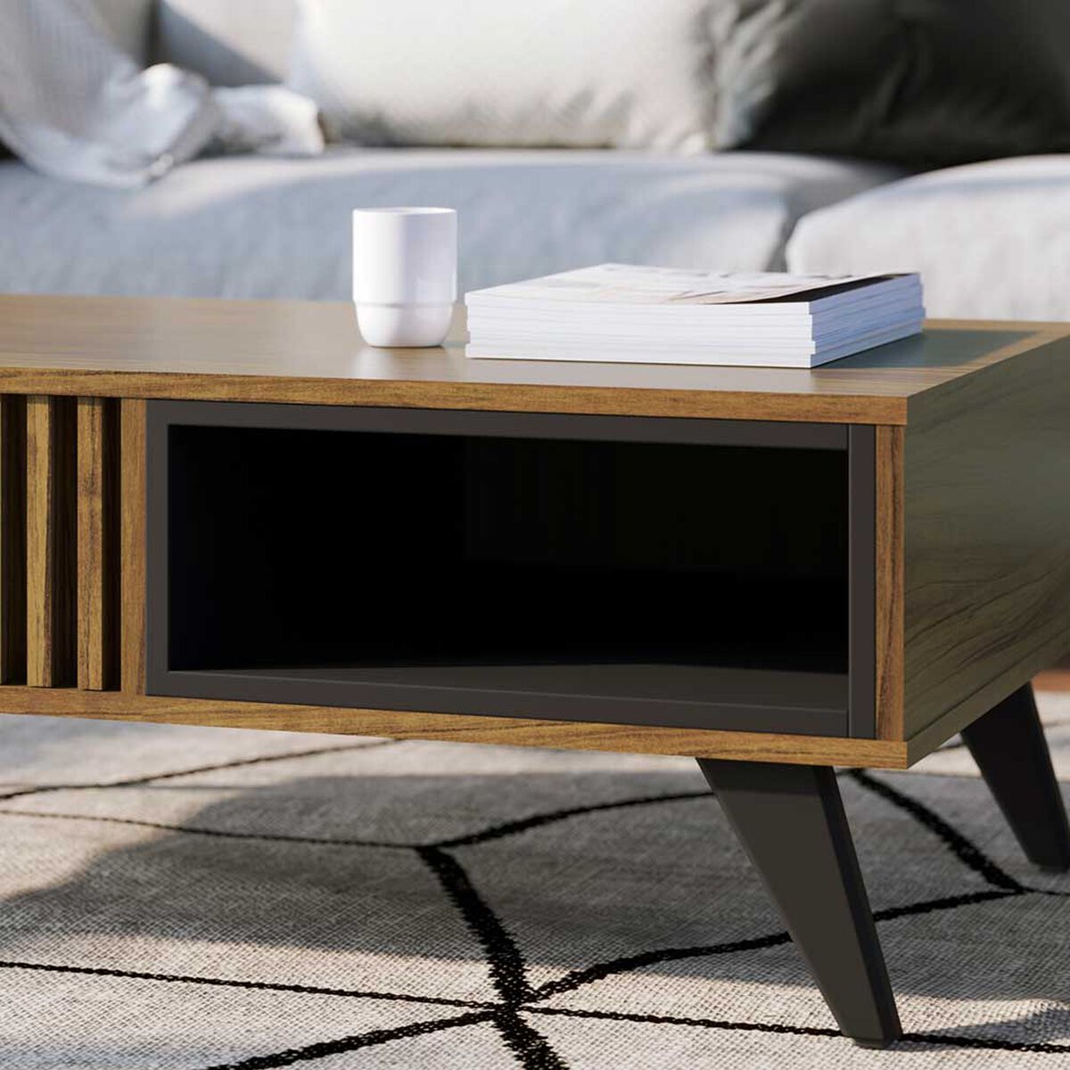 Mesa De Centro Onessta Jeri Café y Negro