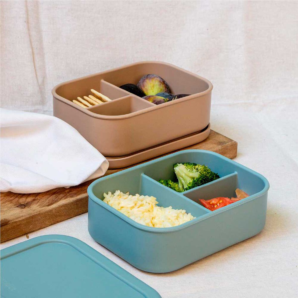 Contenedor Herm&eacute;tico Simplit Bento Box 600ml Azul