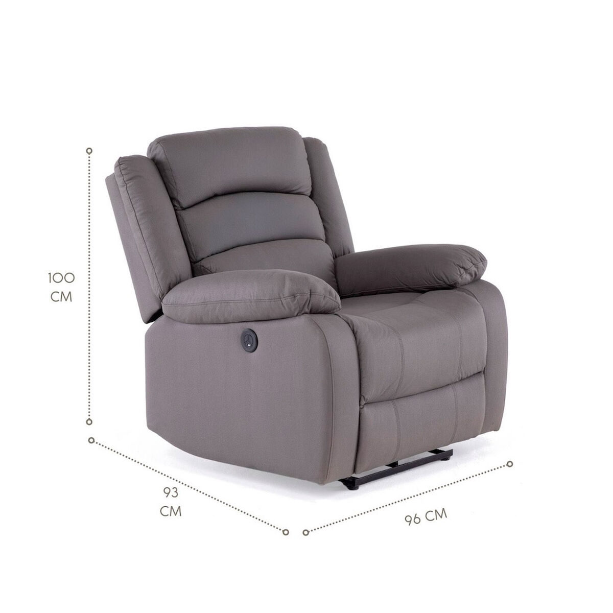 Bergere Reclinable Daniels New Praga  1 Cuerpos Gris