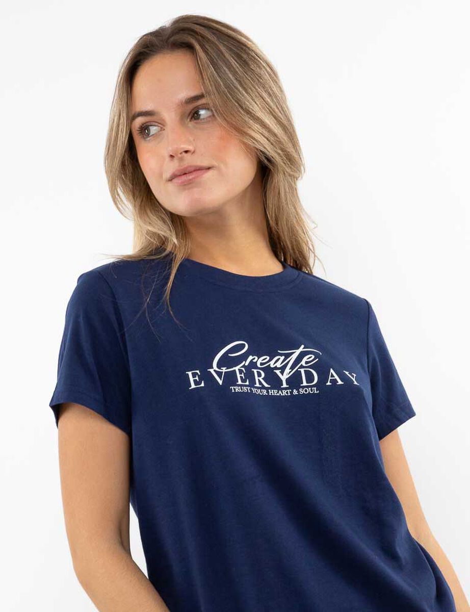 Polera Con Estampado Manga Corta Mujer Icono