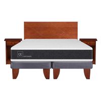 Cama Europea CIC Base Dividida 2 Plazas Ortopedic + Respaldo + 2 Veladores New Villarrica
