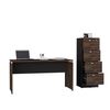 Combo Escritotio + Archivador 4 Puertas TuHome Home Office Negro Soft-Co&ntilde;ac