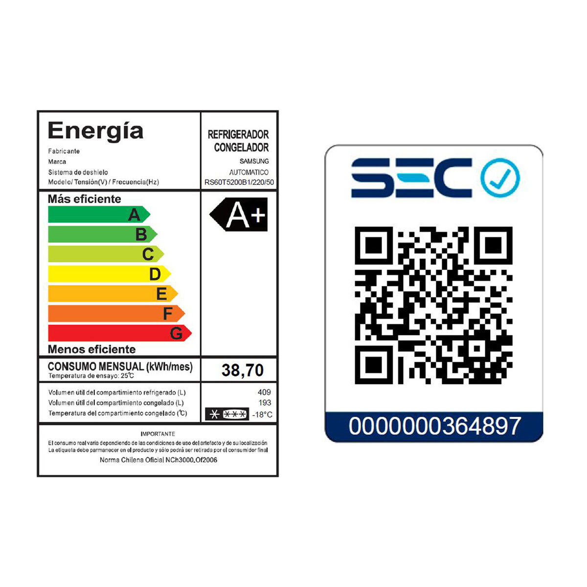 Refrigerador Side By Side Samsung RS60T5200B1/ZS 602 lts.