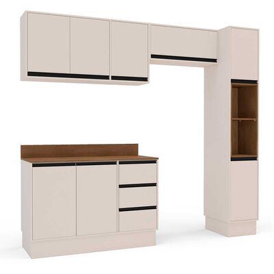 Imagen 2 del producto Kit Cocina Modular Premier Vekkahome 8 Puertas 3 Cajones Beige
