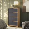 Cómoda Vekkahome Sole 4 Cajones Gris Café
