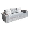 Juego de Living Almore Wilson Sofá 3 Cuerpos + Dos Pouf Gris