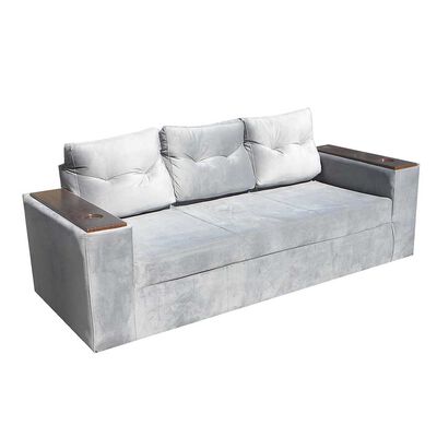 Imagen 2 del producto Juego de Living Almore Wilson Sofá 3 Cuerpos + Dos Pouf Gris