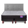 Cama Europea Flex Base Dividida 2 Plazas Therapedic Plus + Respaldo Royal Gris