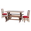Juego de Comedor Latam Home Sevilla Salamanca 2 Sillas + 2 Bancas PU Rojo