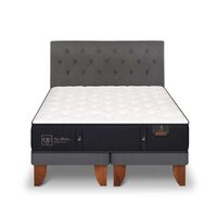Cama Europea CIC Base Dividida 2 Plazas Premium + Respaldo Kavery