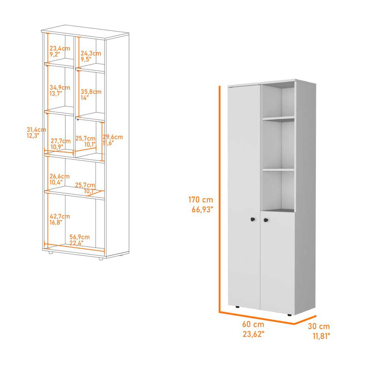 Isla de Cocina TuHome Konik 2 Puertas Blanco