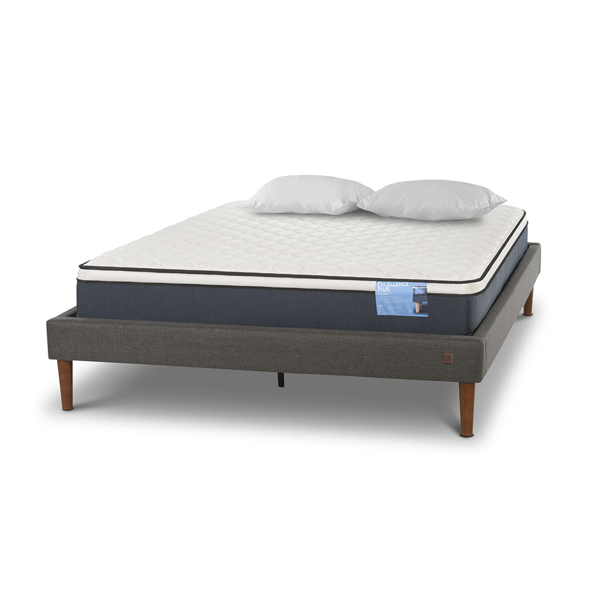 Cama Europea CIC 2 Plazas Excellence Plus + Almohadas Viscoel&aacute;sticas