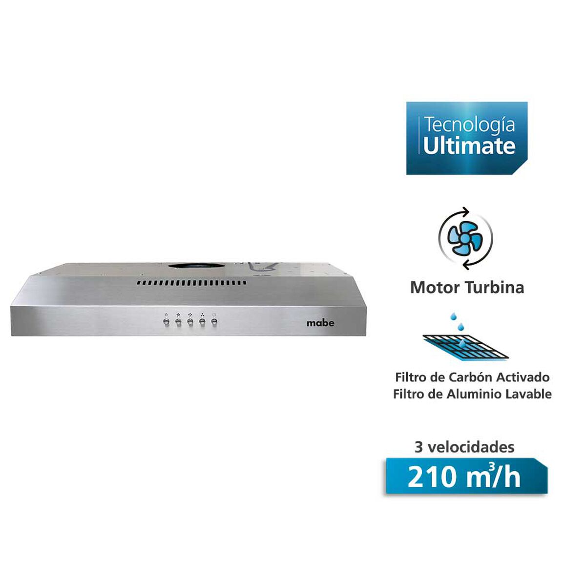 Kit Empotrable Campana Mabe CM6045XV0 + Encimera CMG6044LD-1CL