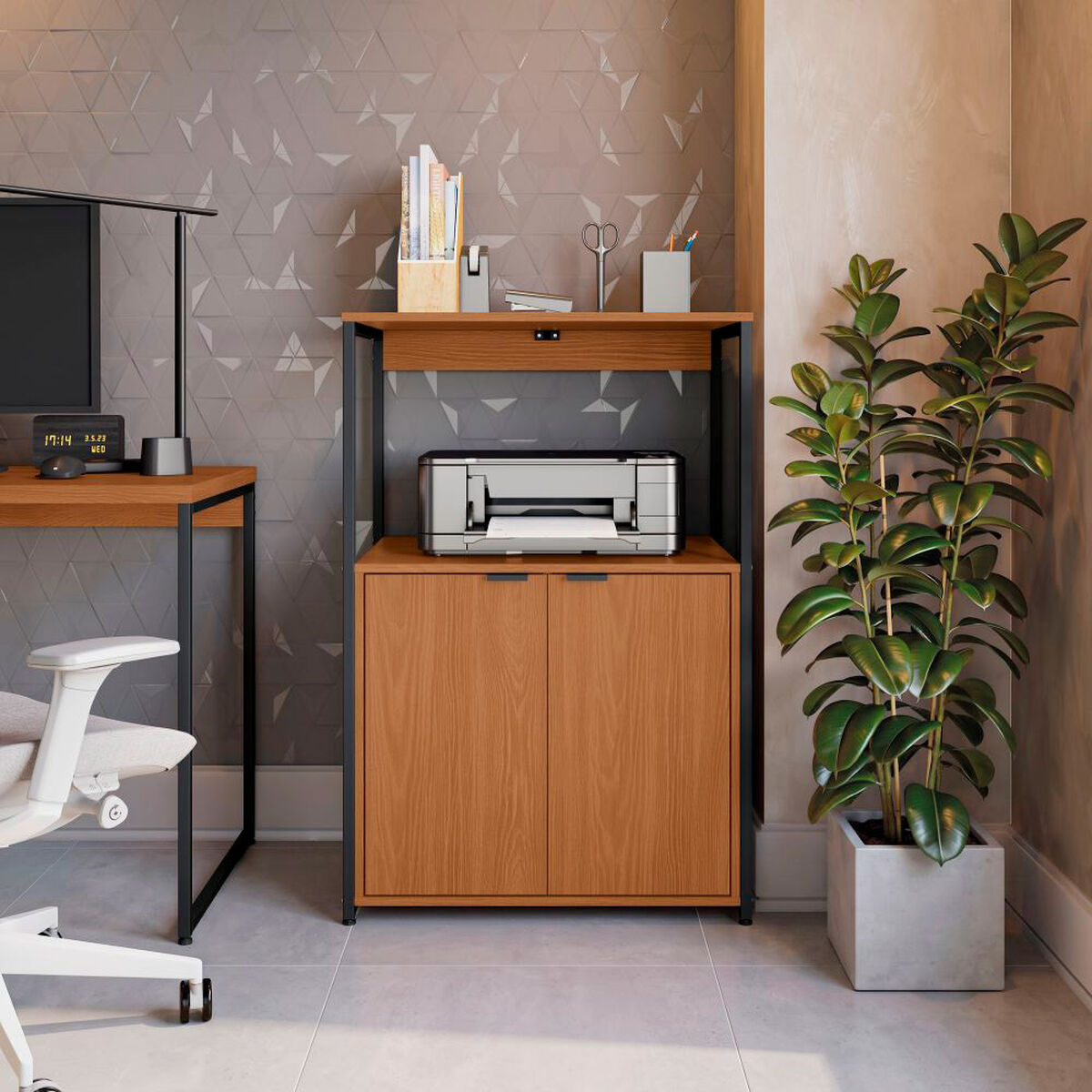 Mueble Organizador de Cocina Roca Org&aacute;nico Canela Negro