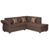 Sofá Seccional Derecho Essenza New Isabella Tela Catania Chaise longue + Sofá 2 Cuerpos Café