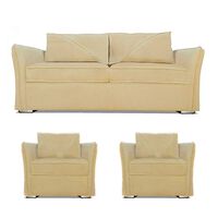 Juego de Living Elegant Detail Atlanta Sofá 3 Cuerpos + Dos Sillones 1 Cuerpo Beige