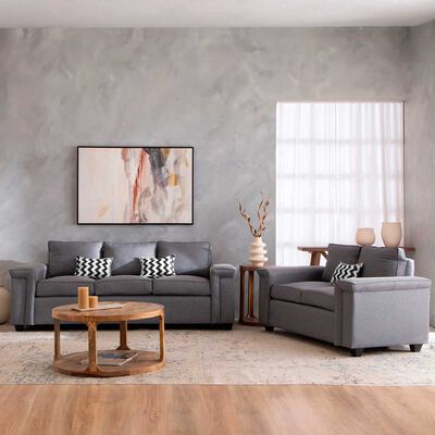 Juegos de Living Mons Sicilia Sofá 3 Cuerpos + Sofá 2 Cuerpos Gris