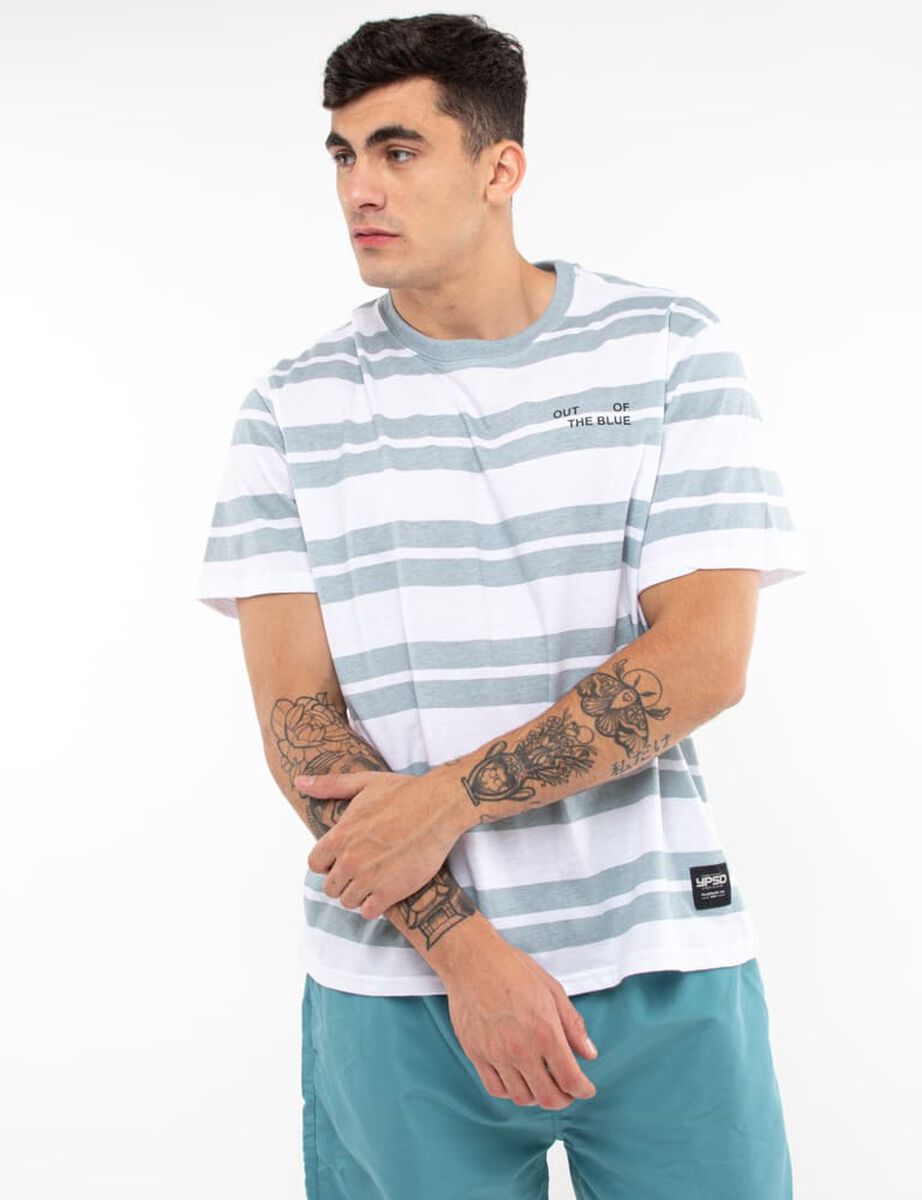 Polera Algod&oacute;n Rayas Manga Corta Hombre Icono