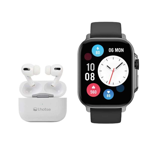 Kit Smartwatch Lhotse Connect S03 + Audífonos RM7 Blanco