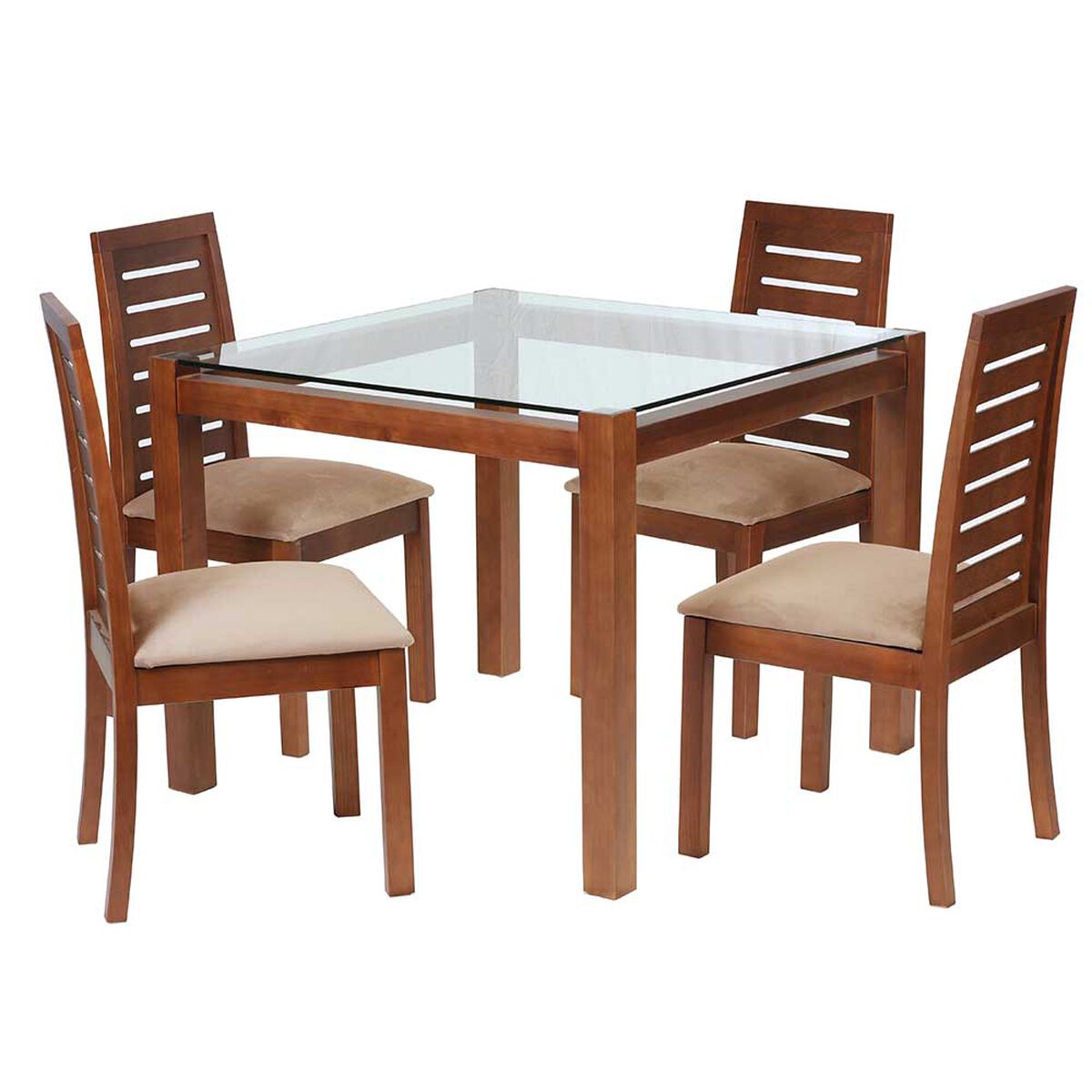 Juego de Comedor Latam Home Barcelona 4 Sillas Beige