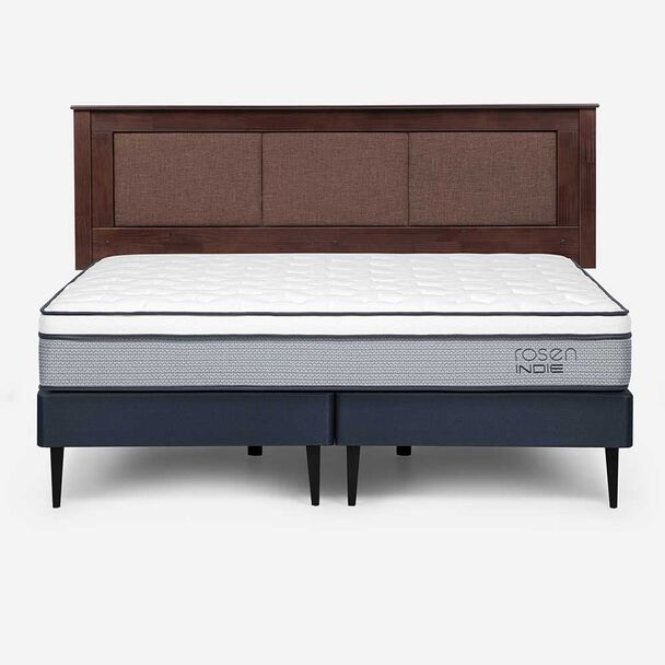 Cama Europea Rosen Base Dividida King Indie + Respaldo Rachel