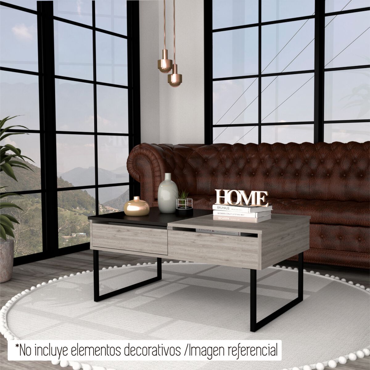Mesa de Centro TuHome 5G-4 Ceniza/Wengue