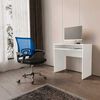 Combo Oficina Escritorio Blanco + Silla New York Negra y Azul Arthome