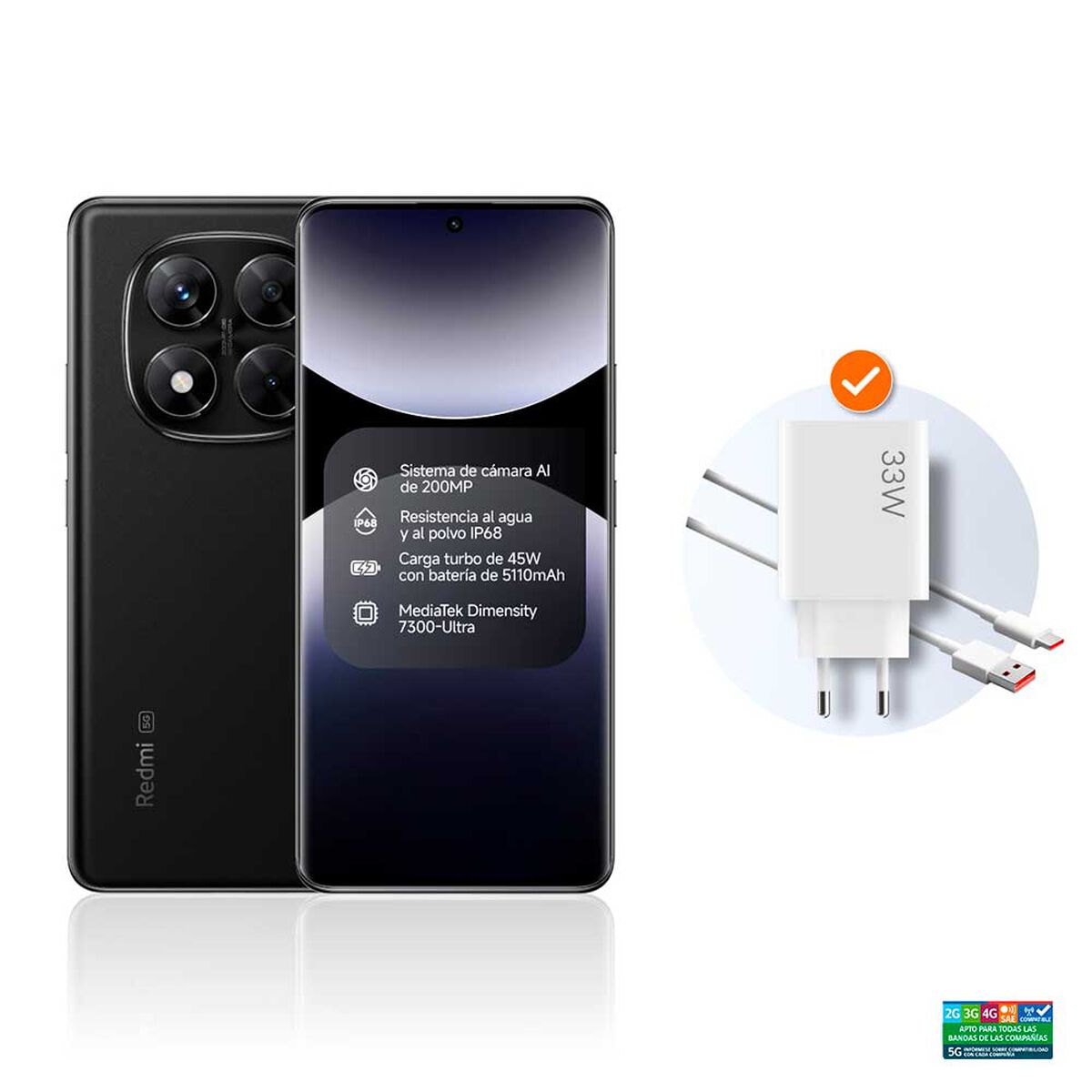 Celular Xiaomi Redmi Note 14 Pro 5G 256GB 6,67" Negro Liberado