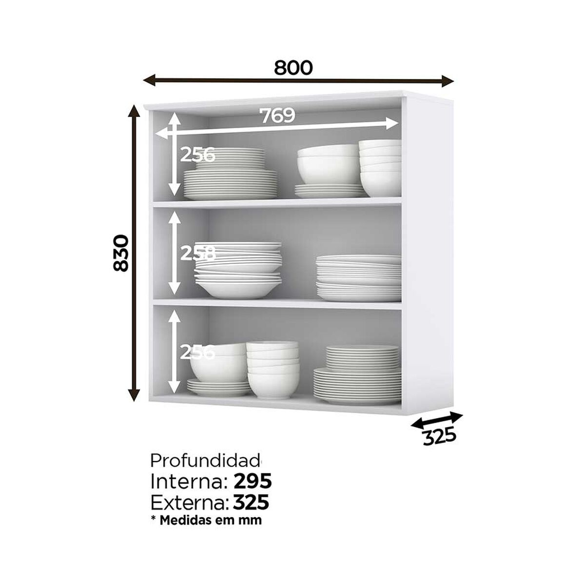 Mueble de Cocina Aereo Home Mobili Tulum 2 Puertas Blanco