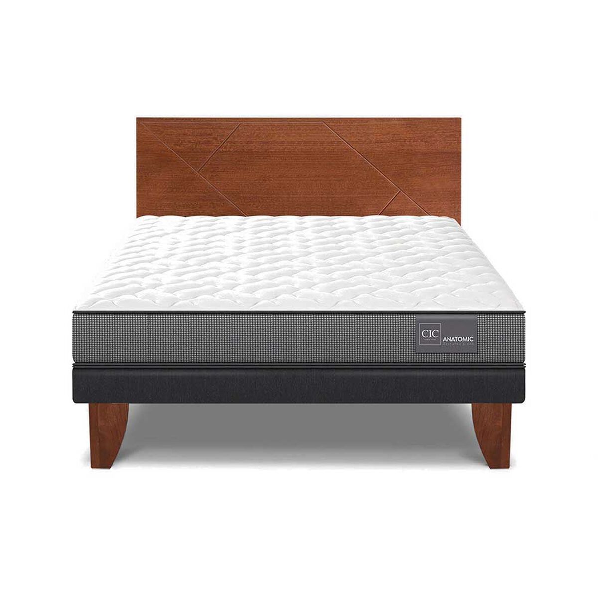 Cama Europea CIC 2 Plazas Anatomic + Respaldo New Villarica