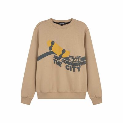 Imagen 2 del producto Polerón de Algodón Niño Chess Beige, Burdeo, Denim