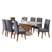 Juego de Comedor Di Poretti Glamour 8 Sillas Gris