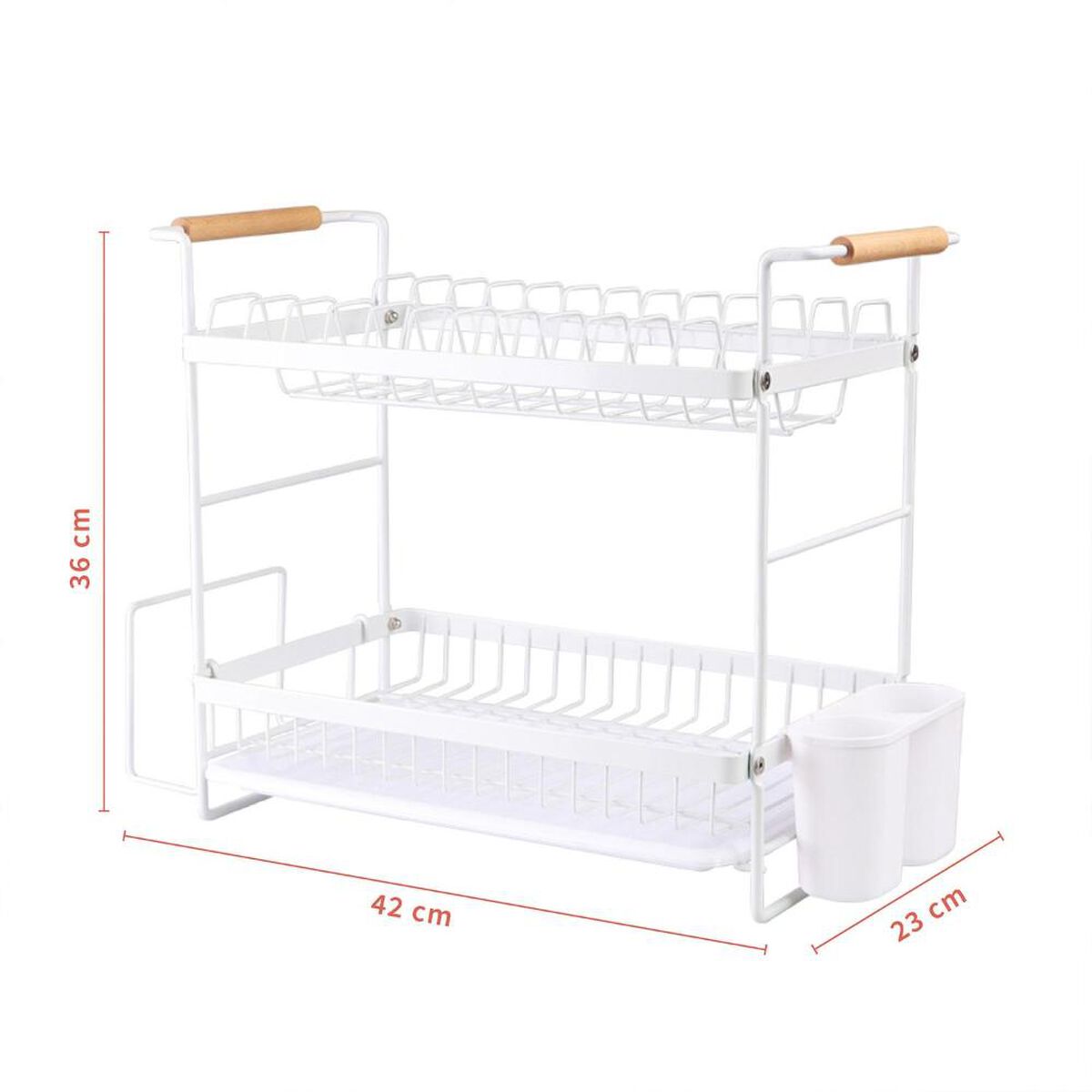 Secaplatos Escurridor Simplit Acero Inox Bilbao 2 Niveles Blanco