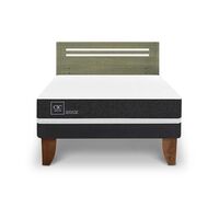 Cama Europea CIC 2 Plazas Ortopedic + Respaldo Munich Olivo