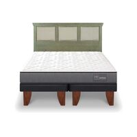 Cama Europea CIC Base Dividida King Anatomic + Respaldo Torino Olivo