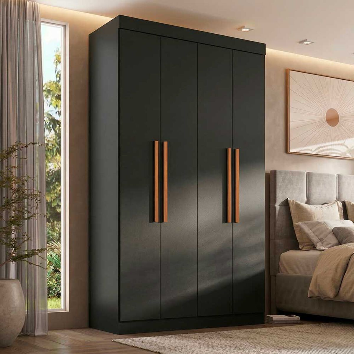 Closet Di Poretti Design Paris 4 Puertas 2 Cajones Negro