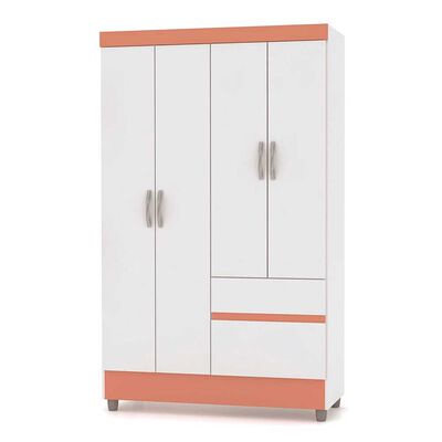 Clóset Kea Ideal 4 Puertas 2 Cajones Blanco y Rosa