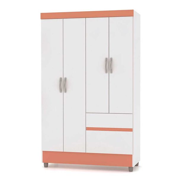 Clóset Kea Ideal 4 Puertas 2 Cajones Blanco y Rosa