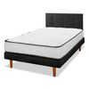 Cama Europea Flex 1 Plaza New Simple + Respaldo Royal Negro