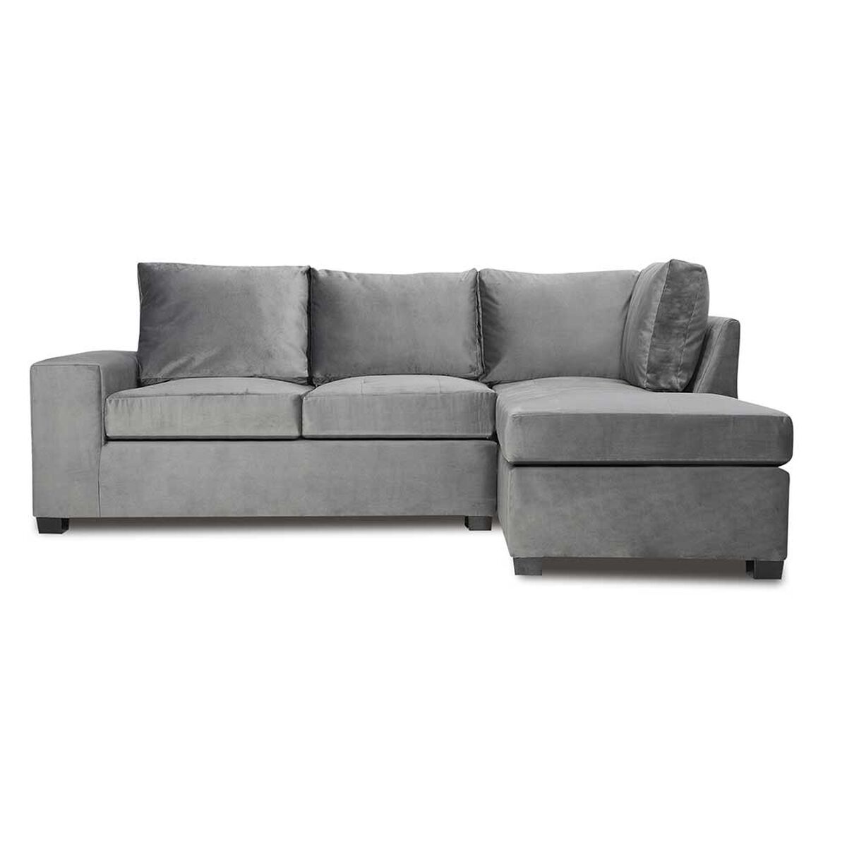 Sofá Seccional Derecho Innovamuebles Mini Senna Felpa 3 Cuerpos Gris