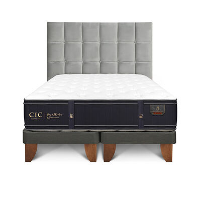 Cama Europea CIC Base Dividida 2 Plazas Grand Premium + Respaldo Sile