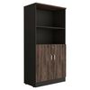 Combo Archivador 3 Cajones + Biblioteca 2 Puertas TuHome Home Office Negro Soft-Coñac