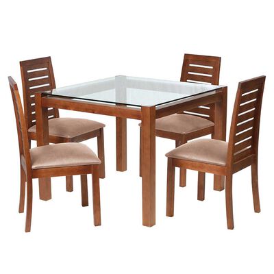 Juego de Comedor Latam Home Barcelona 4 Sillas Beige