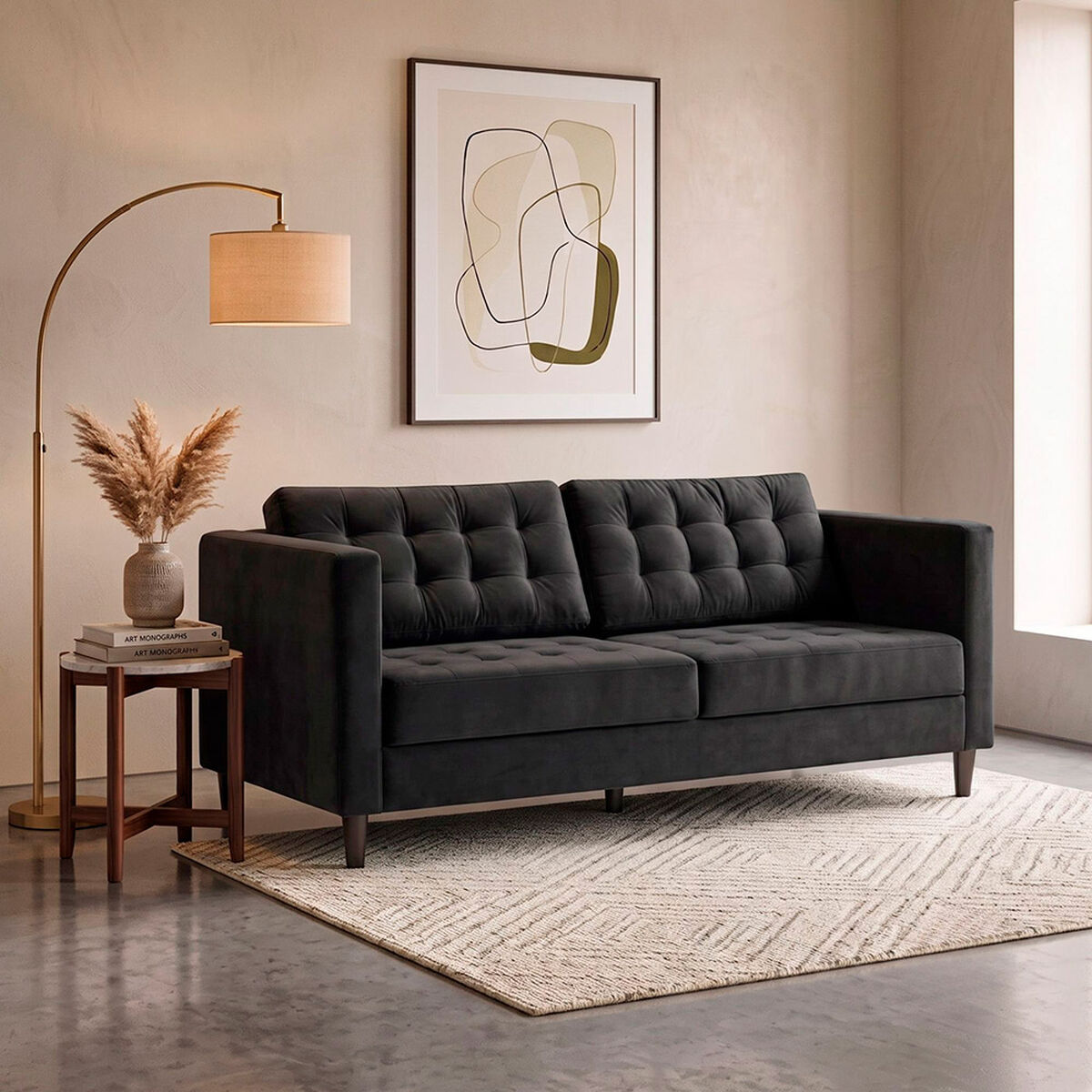Sof&aacute; Muebles MPR Siena 2 Cuerpos Negro