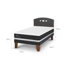 Cama Europea CIC Base Normal 1,5 Plazas Ortopedic + Respaldo Gales