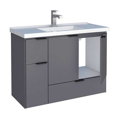 Imagen 2 del producto Vanitorio + Lavamanos Vekkahome Orquidea 80 Gris