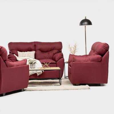 Imagen 2 del producto Juego de Living Almore Belén Sofá 2 Cuerpos + Dos Sillones 1 Cuerpo Rojo